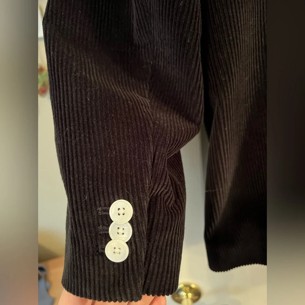 Madewell/Alexa Chung Black Corduroy Double-Breasted Blazer